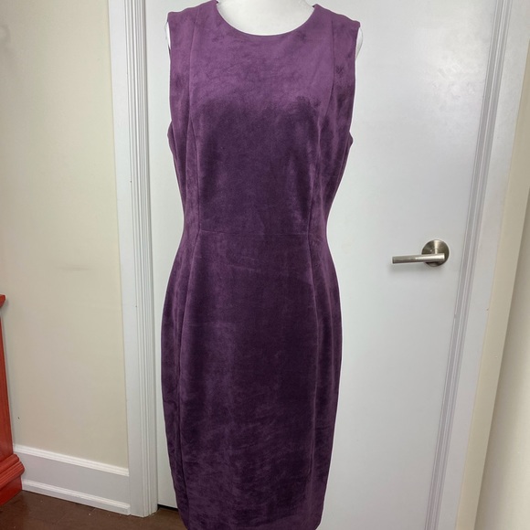 Calvin mid length suede purple dress - Picture 1 of 9